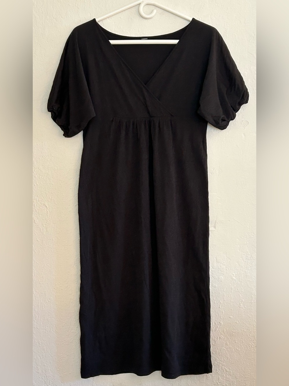 Black V-Neck Empire Waist Dress